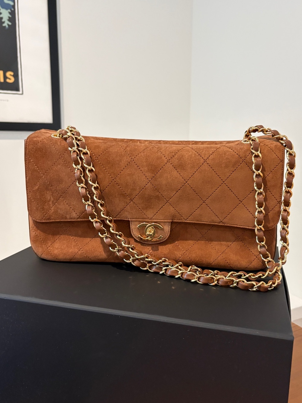 CHANEL Metier D’Arts Maxi Flap Suede Camel Bag. 2026 NWT